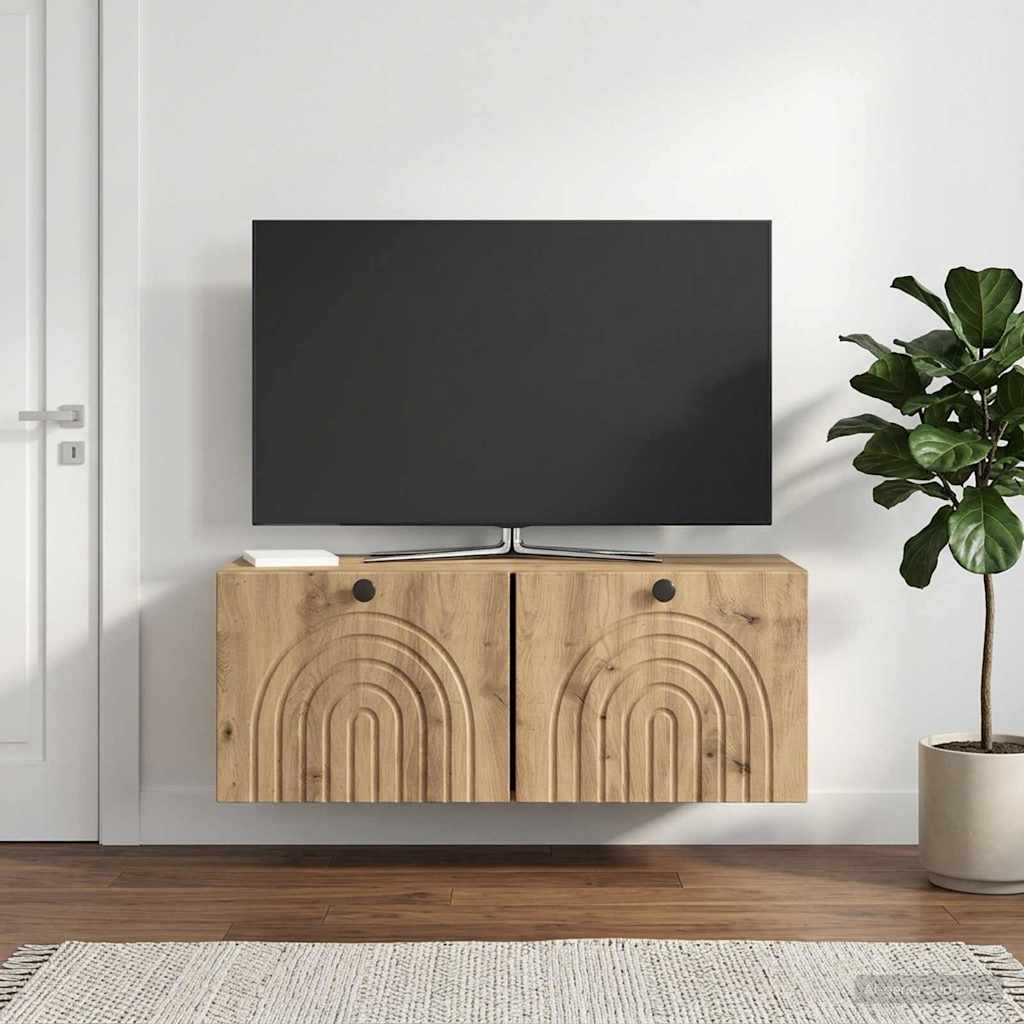Mobile Porta TV da Muro Rovere Artigianale 78,5 x 31 x 30 cm