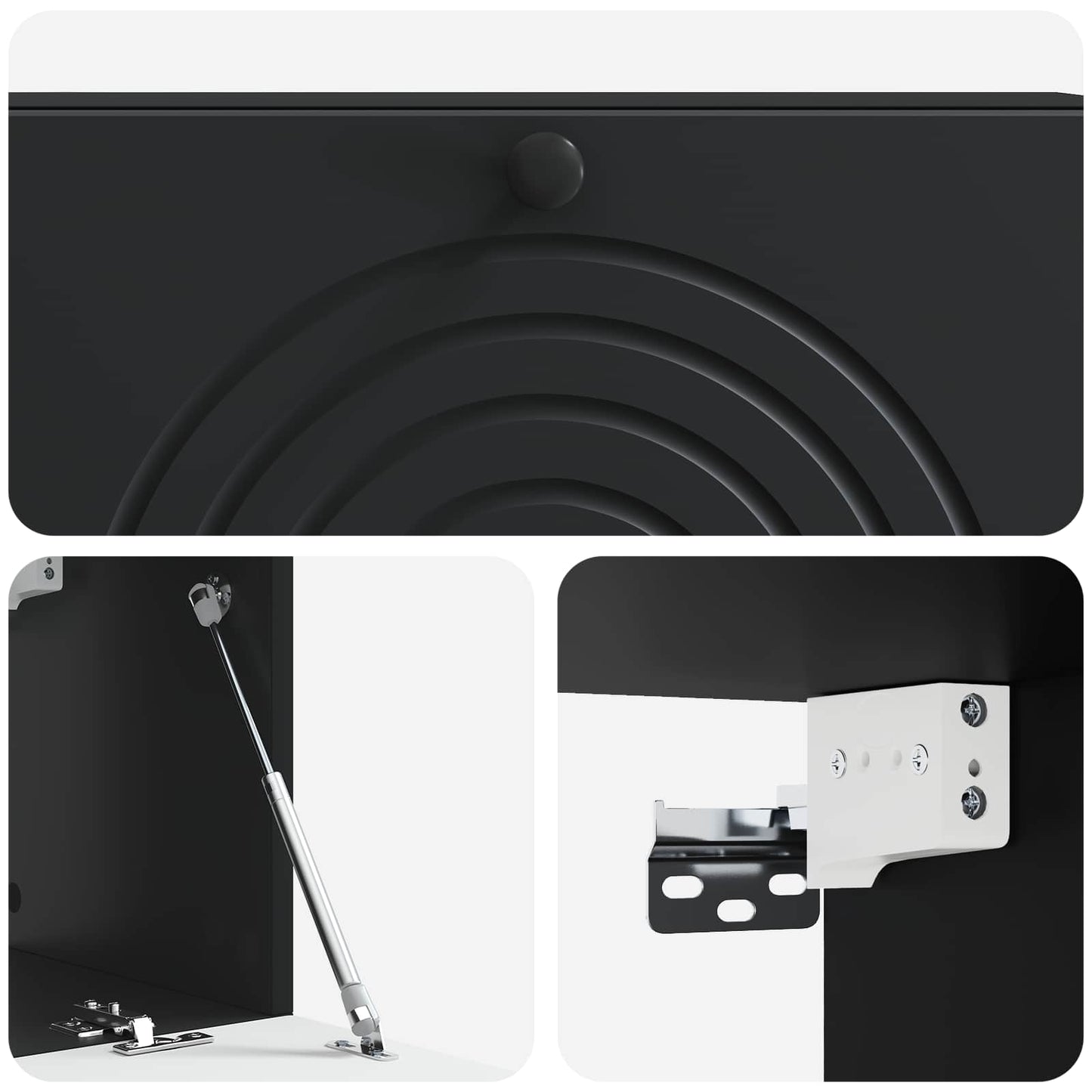 Mobile Porta TV da Muro Montaggio a parete Nero 98 x 31 x 30 cm