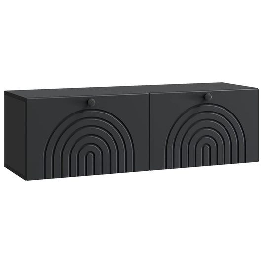 Mobile Porta TV da Muro Montaggio a parete Nero 98 x 31 x 30 cm