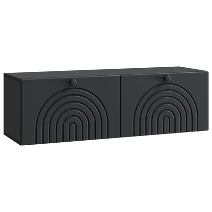 Mobile Porta TV da Muro Montaggio a parete Nero 98 x 31 x 30 cm