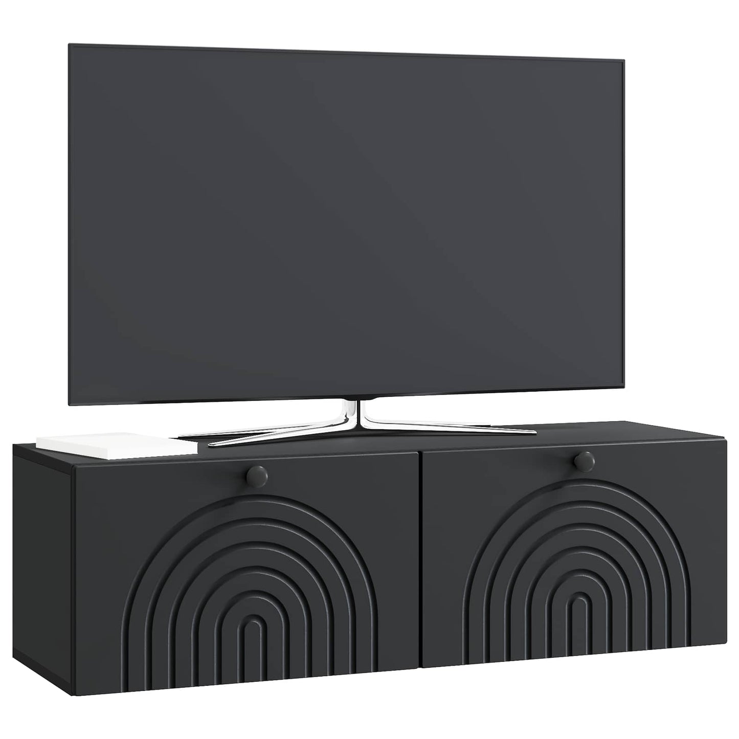 Mobile Porta TV da Muro Montaggio a parete Nero 98 x 31 x 30 cm
