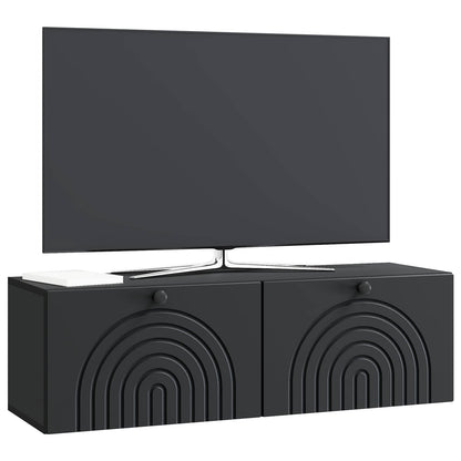 Mobile Porta TV da Muro Montaggio a parete Nero 98 x 31 x 30 cm