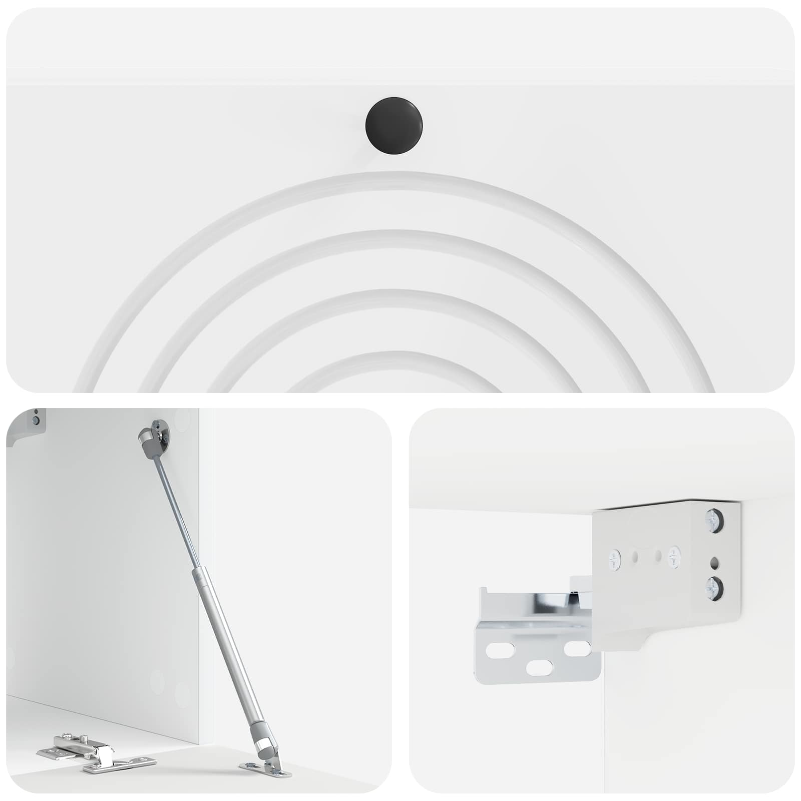 Mobile Porta TV da Muro Bianco Lucido 98 x 31 x 30 cm | homemem39