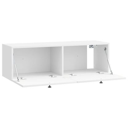 Mobile Porta TV da Muro Bianco Lucido 98 x 31 x 30 cm | homemem39