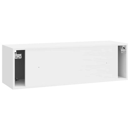 Mobile Porta TV da Muro Bianco Lucido 98 x 31 x 30 cm