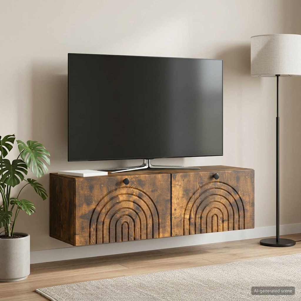 Mobile Porta TV da Muro Rovere Fumo 98 x 31 x 30 cm