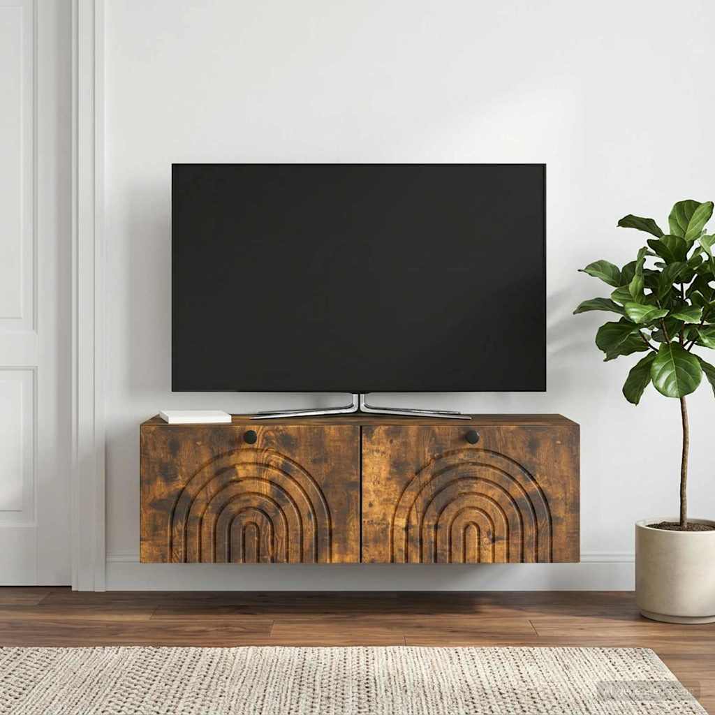 Mobile Porta TV da Muro Rovere Fumo 98 x 31 x 30 cm