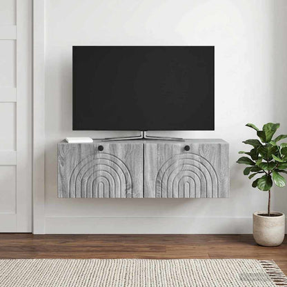 Mobile Porta TV da Muro Grigio Sonoma 98 x 31 x 30 cm