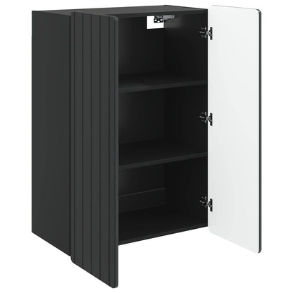 Mobiletto a muro Nero 66 x 34,5 x 92 cm Legno ingegnerizzato | homemem39