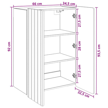Mobiletto a muro Nero 66 x 34,5 x 92 cm Legno ingegnerizzato | homemem39