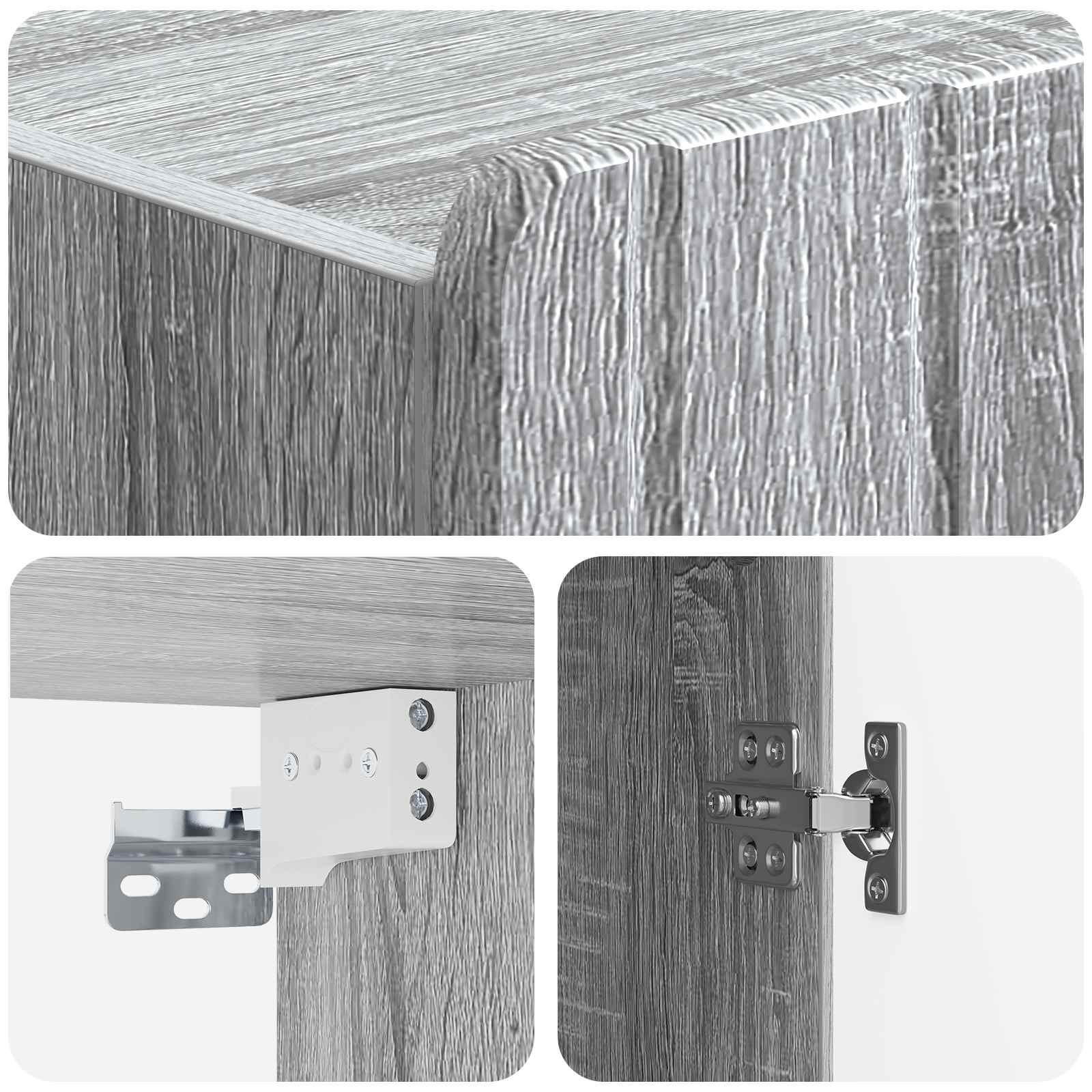 Mobiletto a muro Sonoma grigio 66 x 34,5 x 92 cm | homemem39