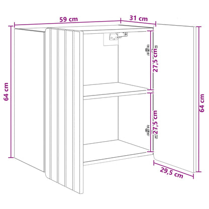 Mobiletto a muro Nero 59 x 31 x 64 cm Legno ingegnerizzato | homemem39