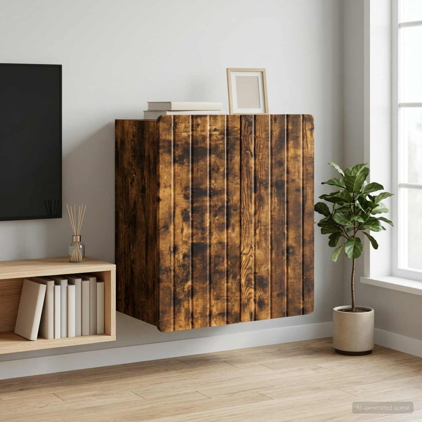 Mobiletto a muro Rovere Fumo 59 x 31 x 64 cm