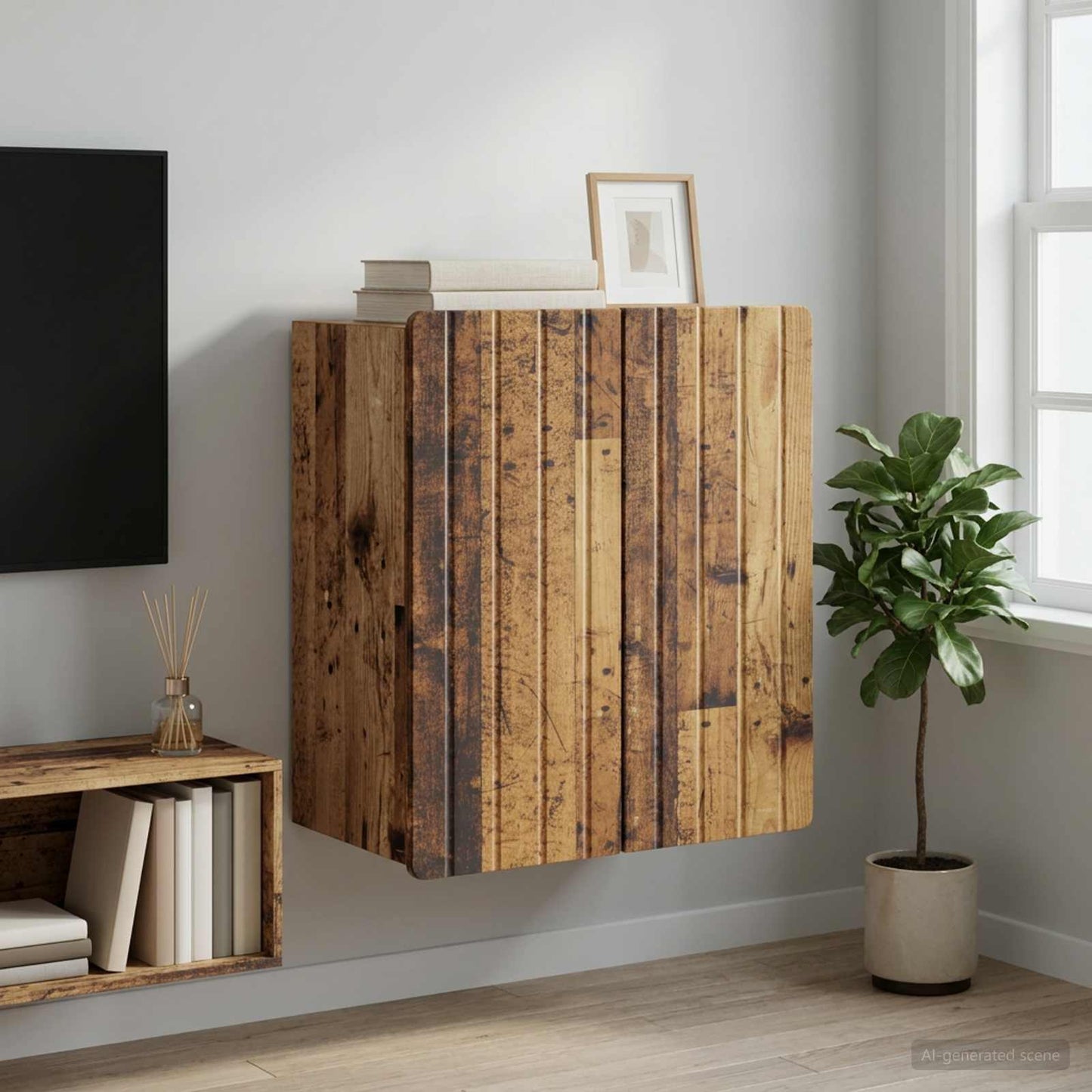 Mobiletto a muro Legno antico 59 x 31 x 64 cm | homemem39