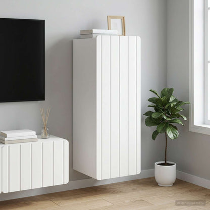 Mobiletto a muro Bianco 33 x 34,5 x 94 cm Legno ingegnerizzato