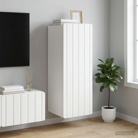 Mobiletto a muro Bianco 33 x 34,5 x 94 cm Legno ingegnerizzato