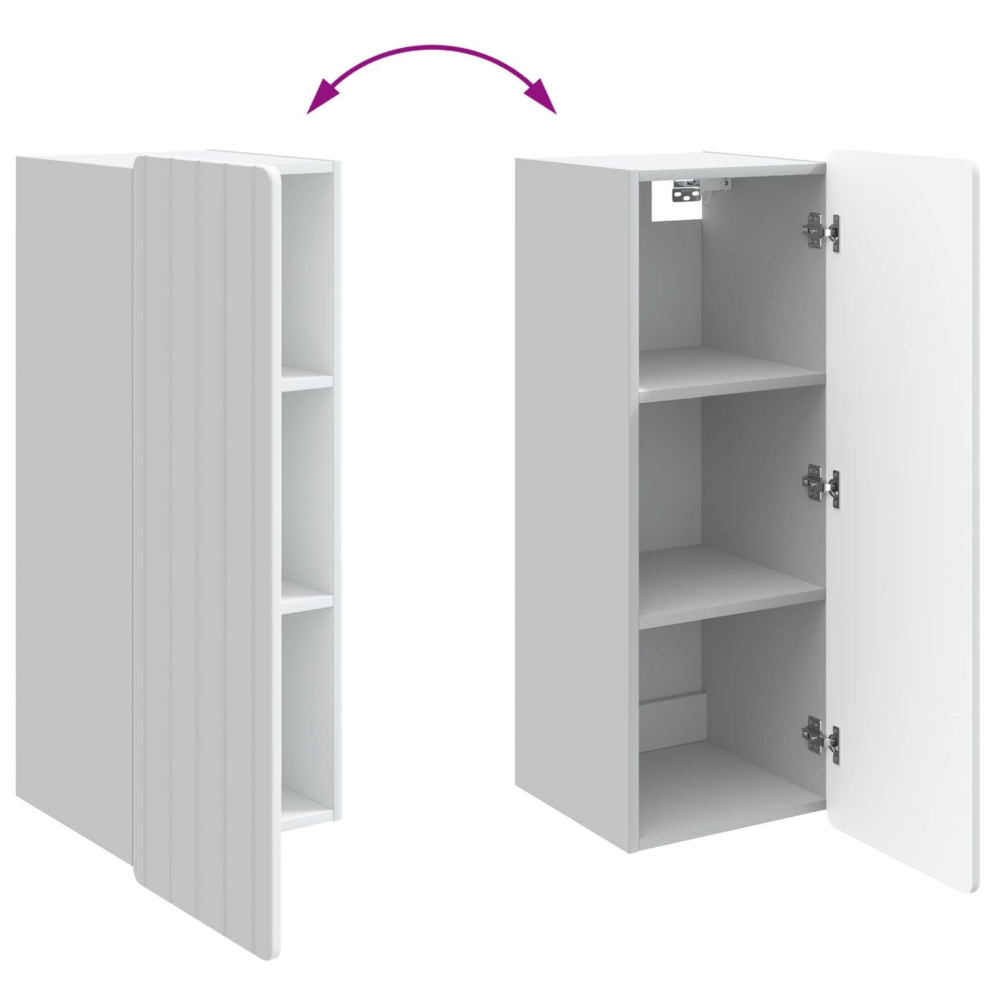 Mobiletto a muro Bianco 33 x 34,5 x 94 cm Legno ingegnerizzato | homemem39