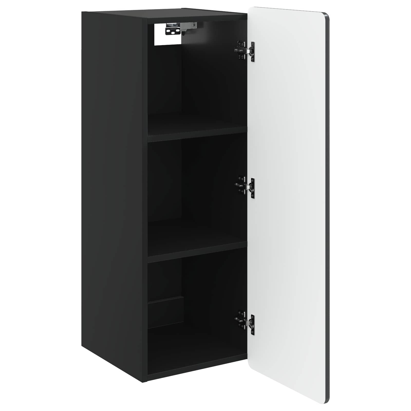 Mobiletto a muro Nero 33 x 34,5 x 94 cm Legno ingegnerizzato | homemem39
