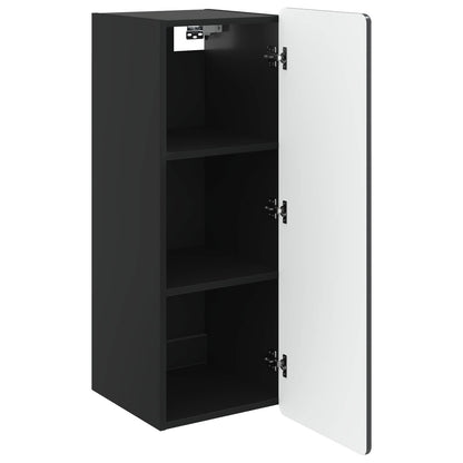 Mobiletto a muro Nero 33 x 34,5 x 94 cm Legno ingegnerizzato | homemem39