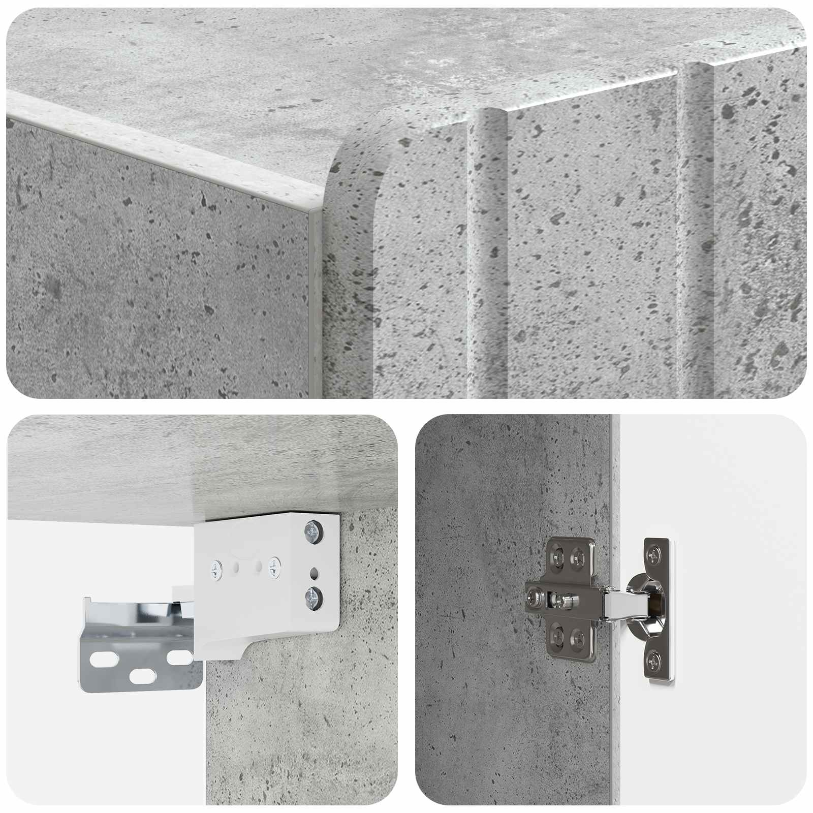 Mobiletto a muro Grigio Cemento 33 x 34,5 x 94 cm | homemem39