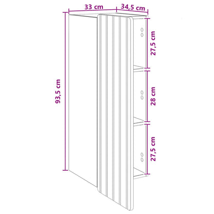 Mobiletto a muro Sonoma grigio 33 x 34,5 x 94 cm | homemem39