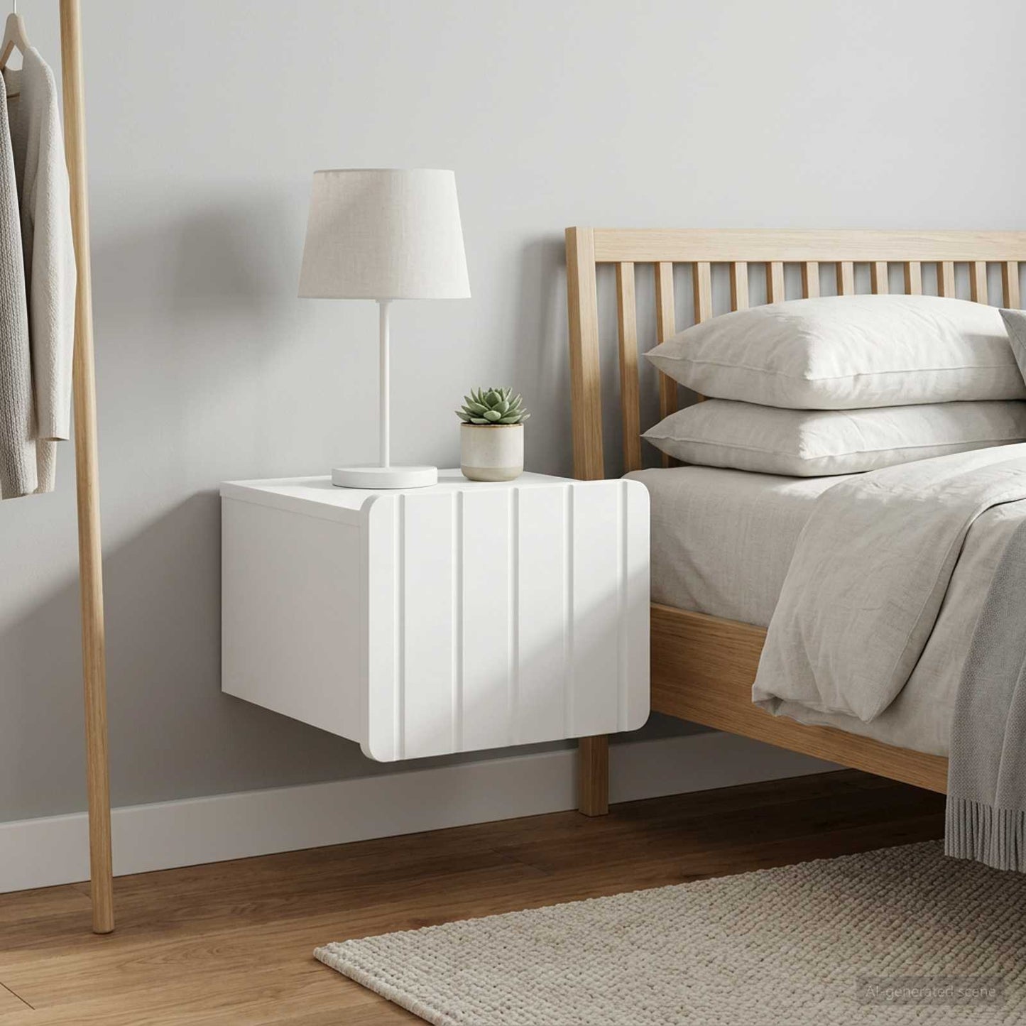 Mobiletto da notte a muro 2 pcs Bianco 33 x 34,5 x 24 cm