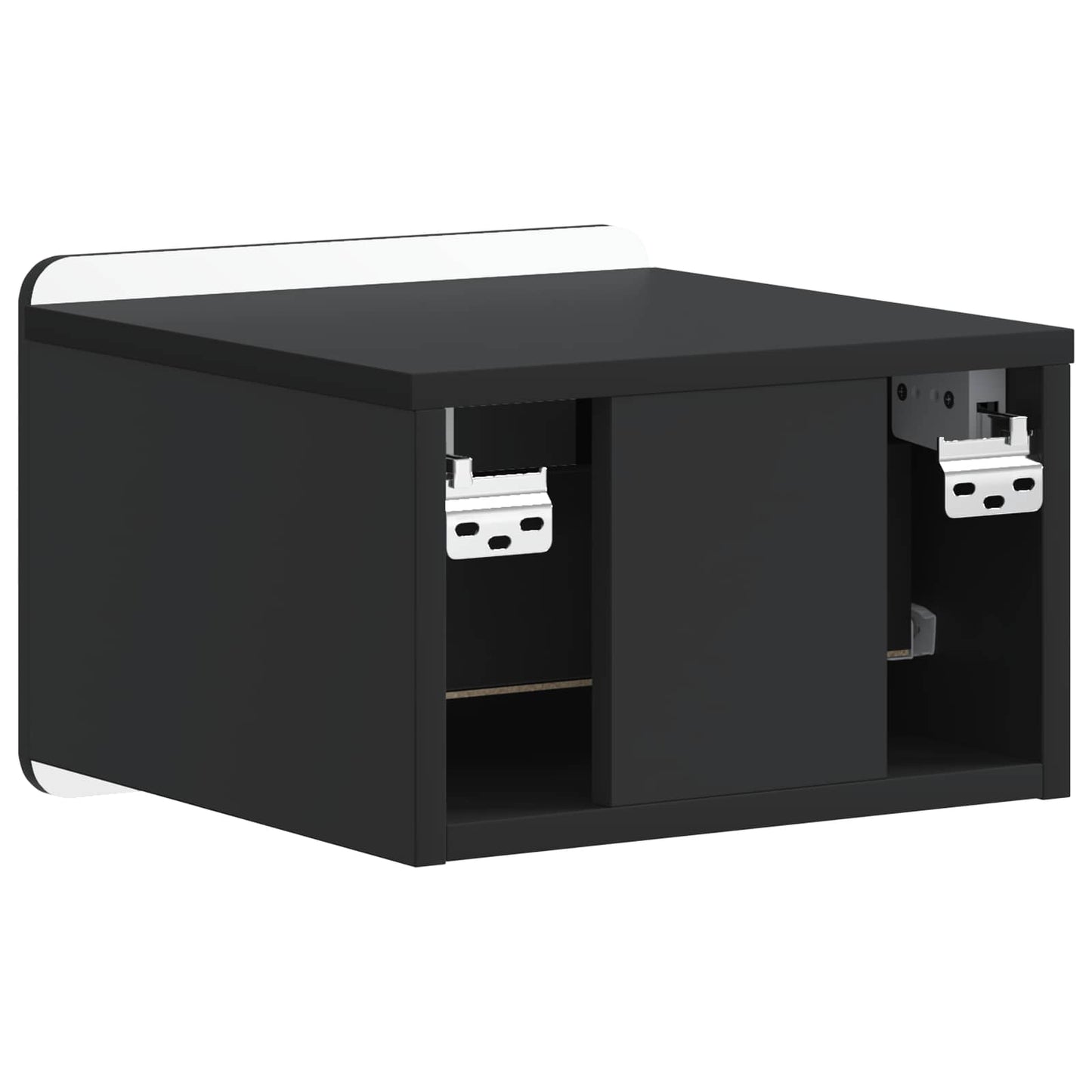 Mobiletto da notte a muro con cassetto Nero 33 x 34,5 x 24 cm | homemem39