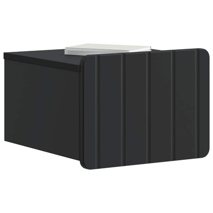 Mobiletto da notte a muro con cassetto Nero 33 x 34,5 x 24 cm | homemem39