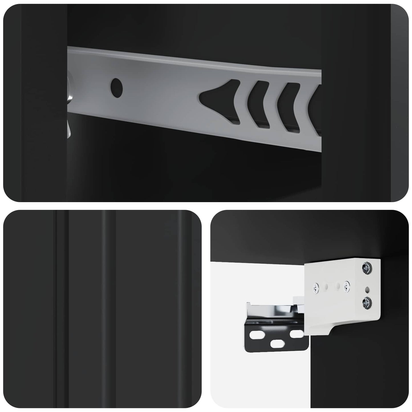 Mobiletto da notte a muro 2 pcs Nero 33 x 34,5 x 24 cm | homemem39