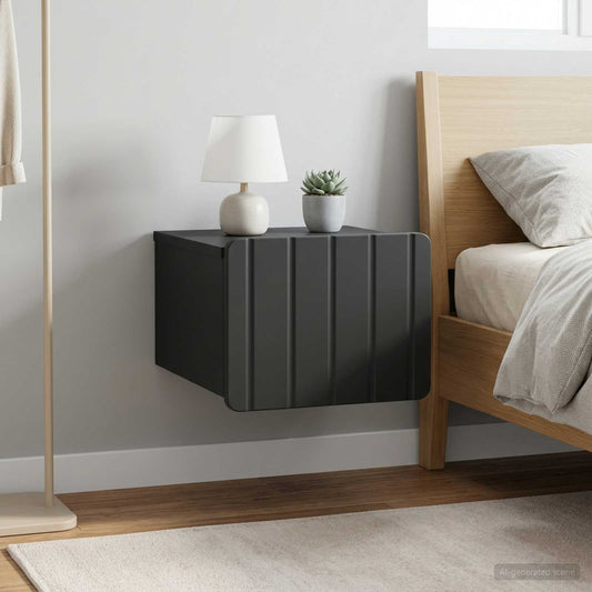 Mobiletto da notte a muro 2 pz Nero 33 x 34,5 x 24 cm