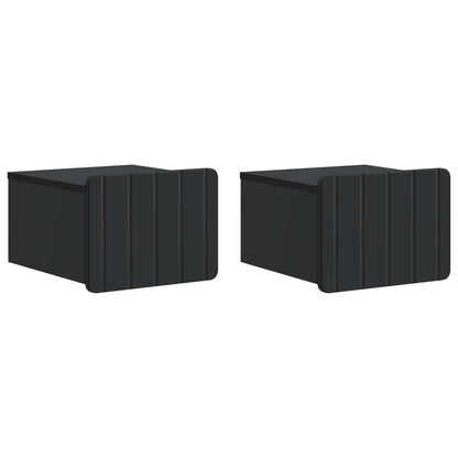Mobiletto da notte a muro 2 pcs Nero 33 x 34,5 x 24 cm | homemem39