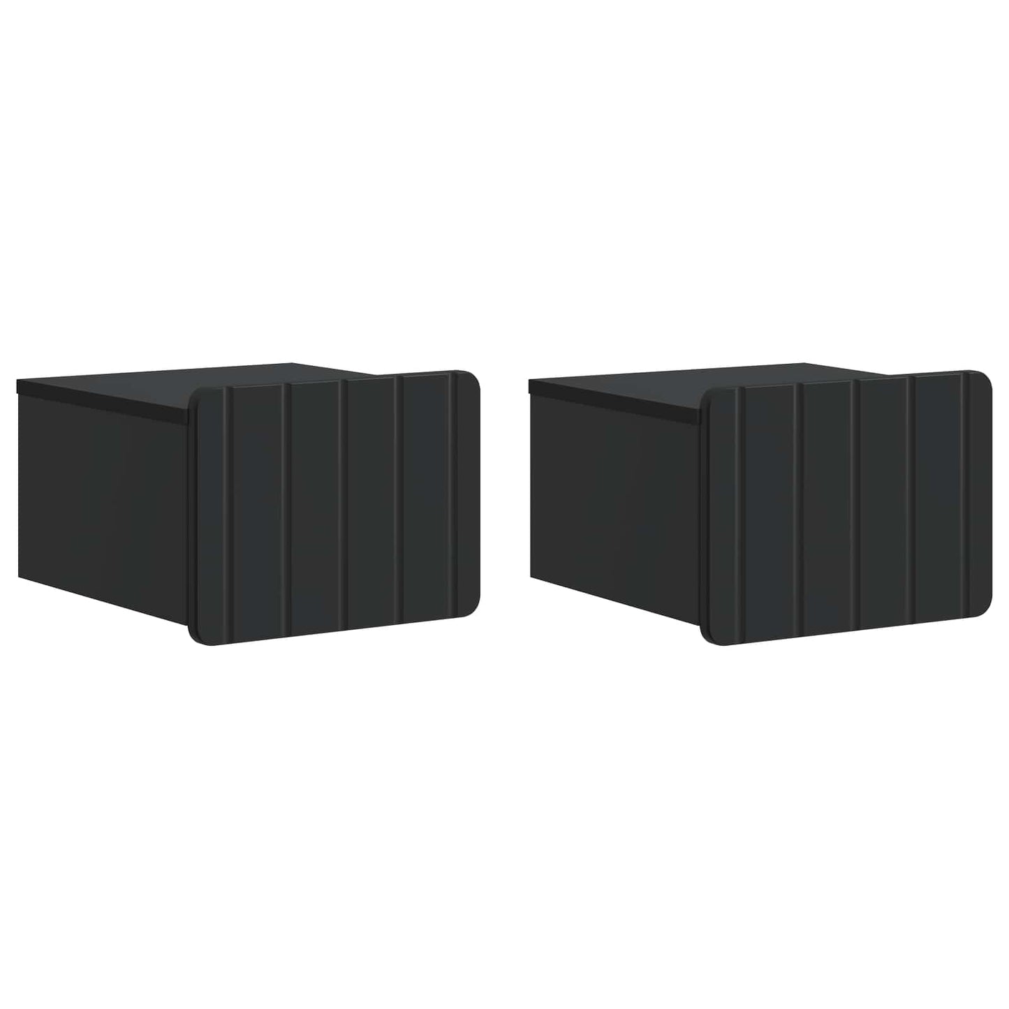 Mobiletto da notte a muro 2 pcs Nero 33 x 34,5 x 24 cm