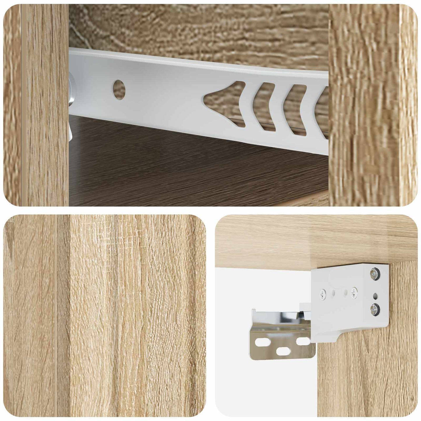 Mobiletto da notte a muro 2 pcs Rovere Sonoma 33 x 34,5 x 24 cm | homemem39