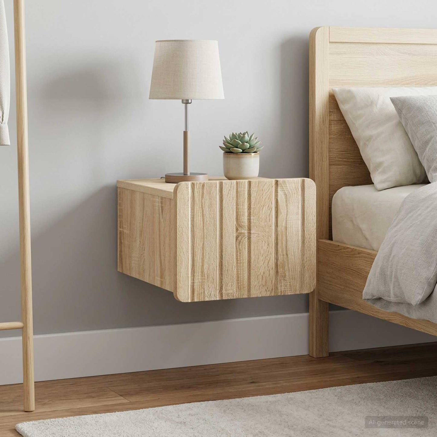 Mobiletto da notte a muro 2 pcs Rovere Sonoma 33 x 34,5 x 24 cm