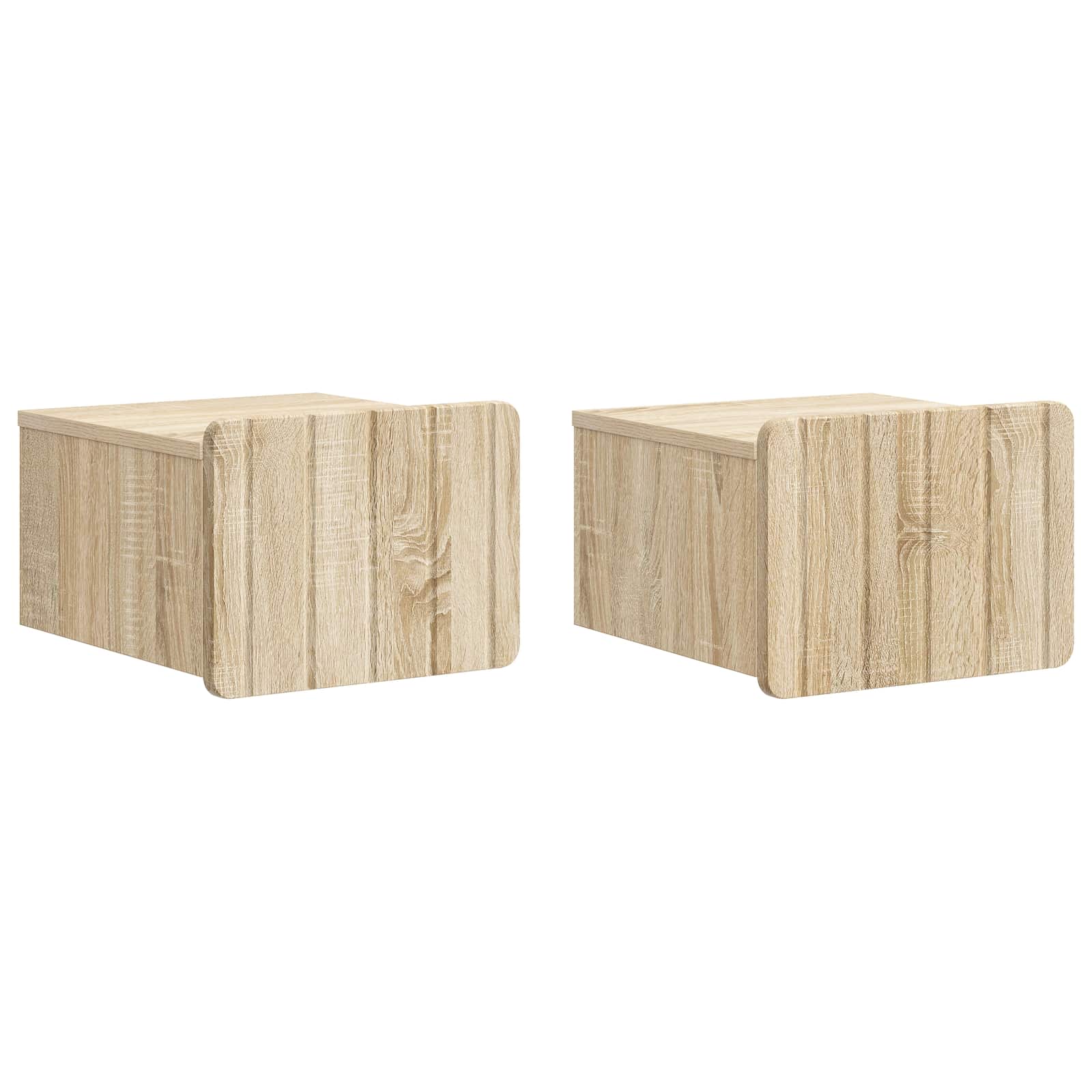 Mobiletto da notte a muro 2 pcs Rovere Sonoma 33 x 34,5 x 24 cm | homemem39