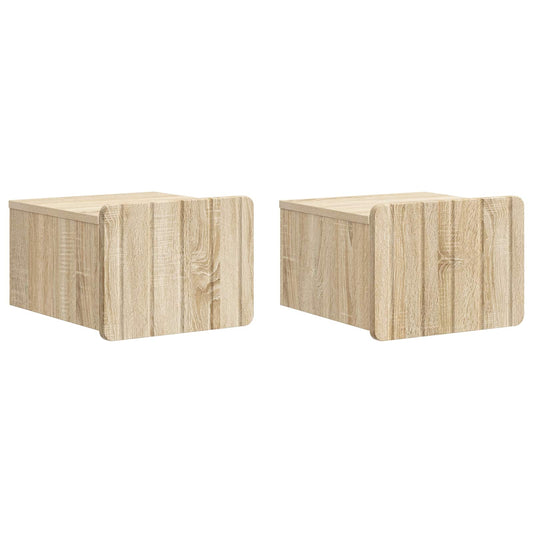 Mobiletto da notte a muro 2 pcs Rovere Sonoma 33 x 34,5 x 24 cm | homemem39