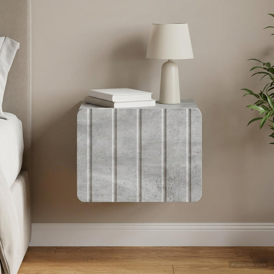 Mobiletto da notte a muro Grigio Cemento 33 x 34,5 x 24 cm