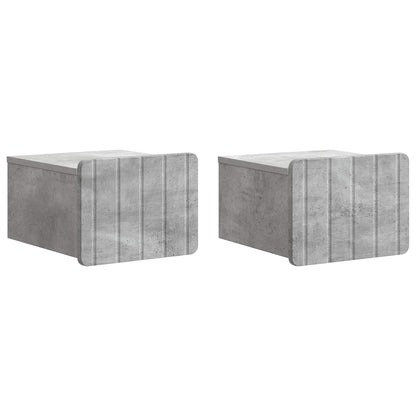 Mobiletto da notte a muro con cassetto 2 pcs Grigio Cemento