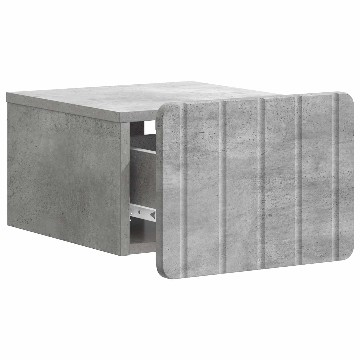Mobiletto da notte a muro con cassetto 2 pcs Grigio Cemento