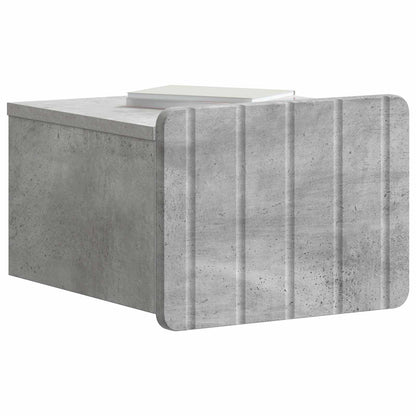 Mobiletto da notte a muro con cassetto 2 pcs Grigio Cemento