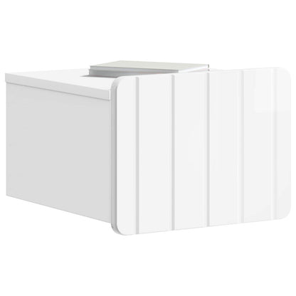 Mobiletto da notte a muro Bianco Lucido 33 x 34,5 x 24 cm | homemem39