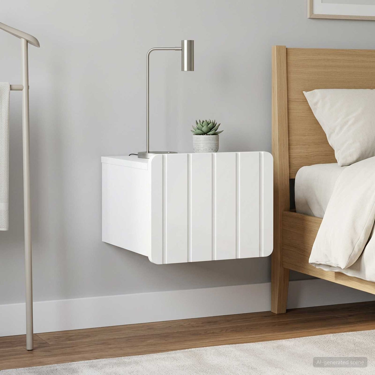 Mobiletto da notte a muro 2 pcs Bianco Lucido 33 x 34,5 x 24 cm