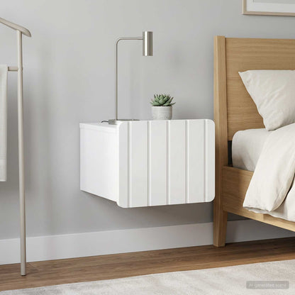 Mobiletto da notte a muro 2 pcs Bianco Lucido 33 x 34,5 x 24 cm