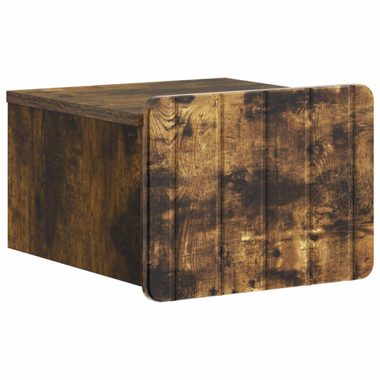 Mobiletto da notte a muro Rovere Fumo 33 x 34,5 x 24 cm