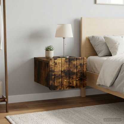 Mobiletto da notte a muro 2 pcs Rovere Fumo 33 x 34,5 x 24 cm