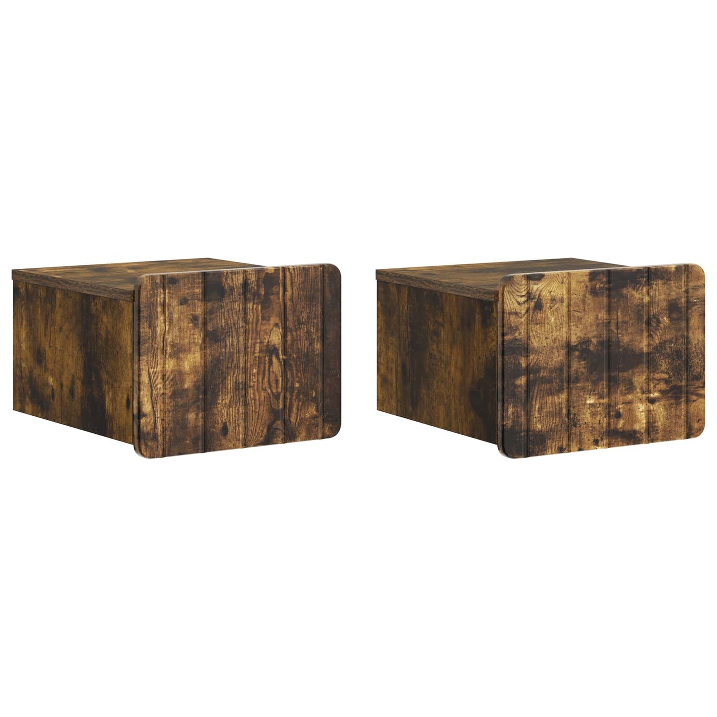 Mobiletto da notte a muro 2 pcs Rovere Fumo 33 x 34,5 x 24 cm
