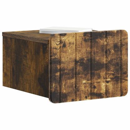 Mobiletto da notte a muro 2 pcs Rovere Fumo 33 x 34,5 x 24 cm