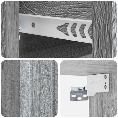 Mobiletto da notte a muro Grigio Sonoma 33 x 34,5 x 24 cm | homemem39