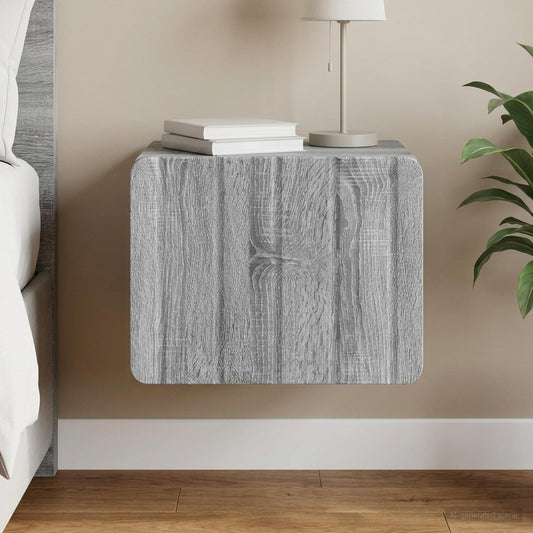 Mobiletto da notte a muro Grigio Sonoma 33 x 34,5 x 24 cm