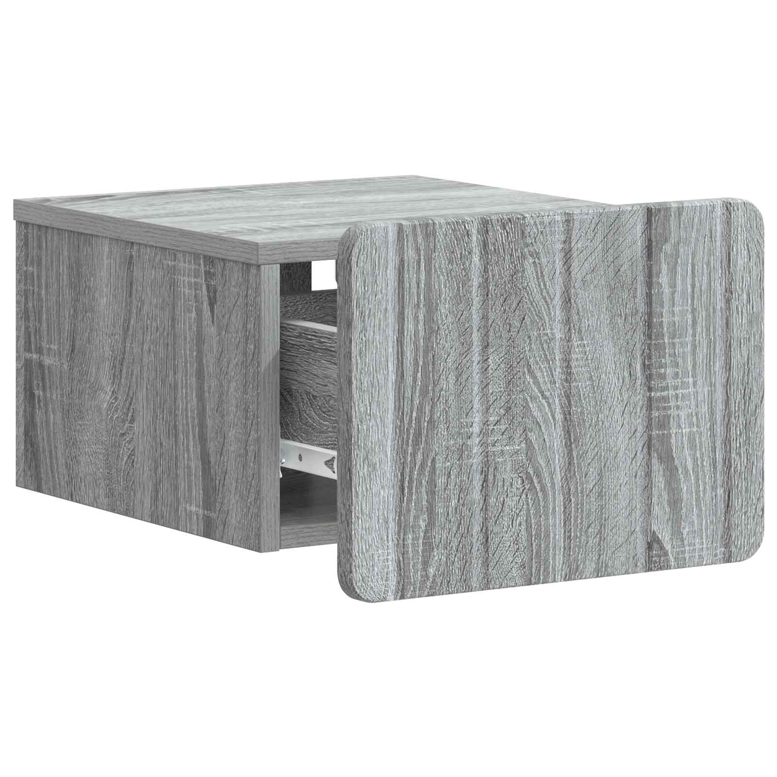 Mobiletto da notte a muro Grigio Sonoma 33 x 34,5 x 24 cm | homemem39